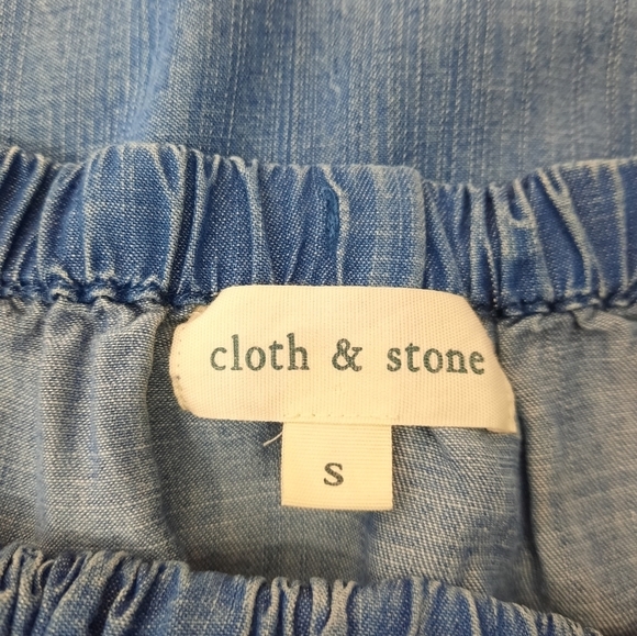 Cloth & Stone Anthropologie Denim Chambray Off the Shoulder Dress Size Small - Picture 7 of 8